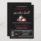 Einladungen für Sneaker, Sneaker Ball, Sweet 16 I (Vorne/Hinten)