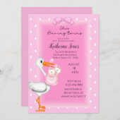 Einladungen für Stork und Twin Girls (Vorne/Hinten)