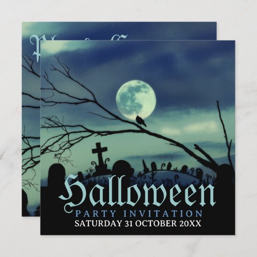 Einladungen für Sweet Darkness Halloween-Party (Vorne/Hinten)