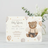 Einladungen für Teddy Bear Baby Shower (Stehend Vorderseite)