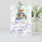 Einladungen für Turtle and Butterfly Baby Shower (Stehend Vorderseite)