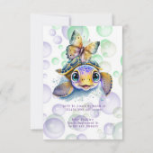 Einladungen für Turtle and Butterfly Baby Shower (Rückseite)