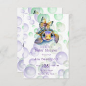 Einladungen für Turtle and Butterfly Baby Shower (Vorne/Hinten)