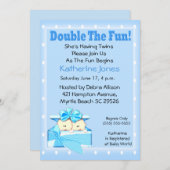 Einladungen für Twin Boys Baby Shower (Vorne/Hinten)