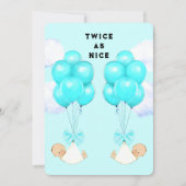 Einladungen für Twin Boys Baby Shower (Vorderseite)
