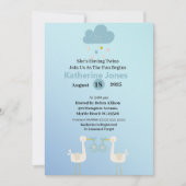 Einladungen für Twin Boys Stork Baby Shower (Vorderseite)