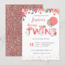 Einladungen für Twin Girls Baby Shower