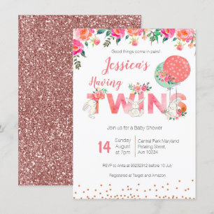 Einladungen für Twin Girls Baby Shower