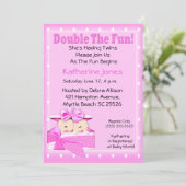 Einladungen für Twin Girls Baby Shower (Stehend Vorderseite)
