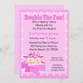 Einladungen für Twin Girls Baby Shower (Vorne/Hinten)