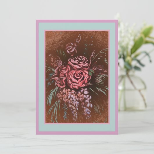 Einladungen für unvergessliche Rose (Stehend Vorderseite)