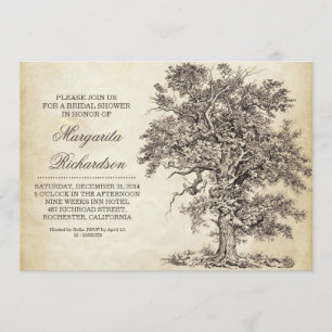 Einladungen für Vintage Brautduschen im alten Baum