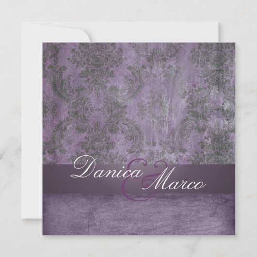 Einladungen für Vintage Damaskus-Hochzeiten (Vorderseite)