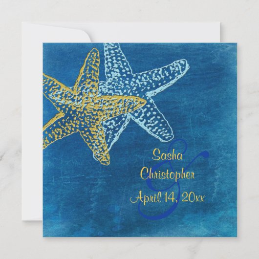 Einladungen für Vintage Hochzeiten am Strand (Vorderseite)