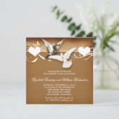 Einladungen für Vintage Liebesvögel (Stehend Vorderseite)