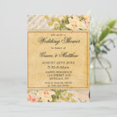 Einladungen für Vintage Musical Floral Polterabend (Stehend Vorderseite)