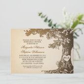 Einladungen für Vintage Proben aus Eichenholz (Stehend Vorderseite)