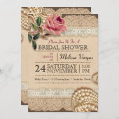 Einladungen für Vintage Rosen Polterabend (Vorne/Hinten)