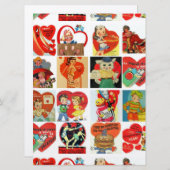 Einladungen für Vintage Valentinstag-Karten (Vorne/Hinten)