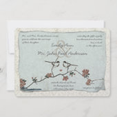 Einladungen für Vintage Vögel Damask Hochzeit (Vorderseite)