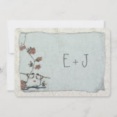 Einladungen für Vintage Vögel Damask Hochzeit (Rückseite)