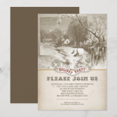 Einladungen für Vintage Winterferien (Vorne/Hinten)