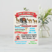 Einladungen für Vintage Zirkustiere Kinderdusche (Stehend Vorderseite)