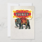 Einladungen für Vintage Zirkustiere Kinderdusche (Rückseite)