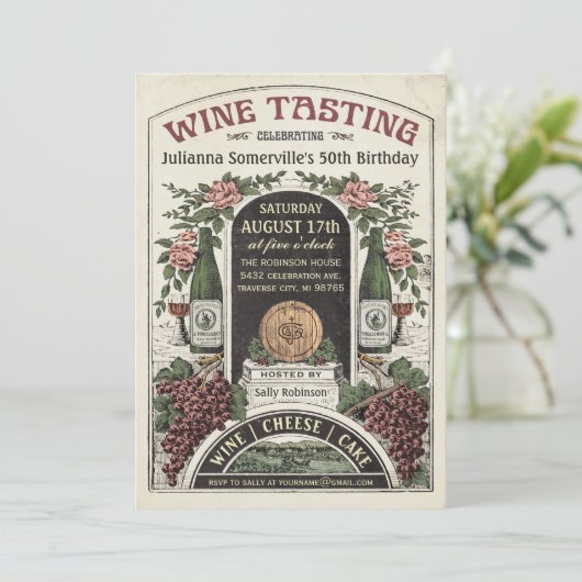 Einladungen für Weinproben / 2 (Stehend Vorderseite)