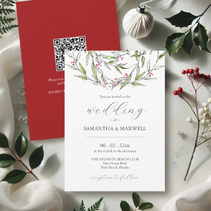 Einladungen für Winterhochzeiten mit QR-Code