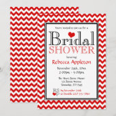 Einladungen für Zickzack Braun- und Brautdusche (Vorne/Hinten)