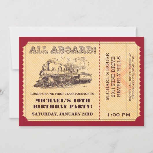 Einladungen für Zugfahrkarten (Vorderseite)