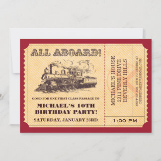 Einladungen für Zugfahrkarten