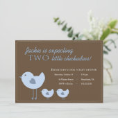 Einladungen für zwei Baby Boys Baby Shower (Stehend Vorderseite)