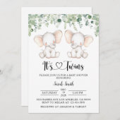 Einladungen für zwei Elephant-Babyduschen (Vorne/Hinten)