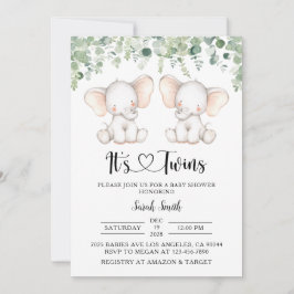 Einladungen für zwei Elephant-Babyduschen