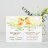 Einladungen für zwei Liebesvögel (Stehend Vorderseite)