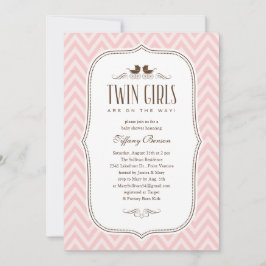 Einladungen für zwei Mädchen-Babydusche