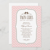 Einladungen für zwei Mädchen-Babydusche (Vorne/Hinten)