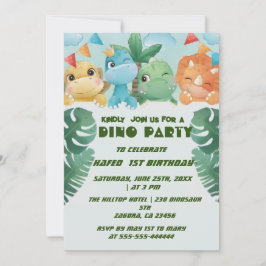 Einladungen Geburtstag 1. Personalisierter Dinosau