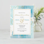 Einladungen Gold und Türkis (Stehend Vorderseite)