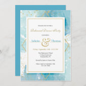 Einladungen Gold und Türkis (Vorne/Hinten)