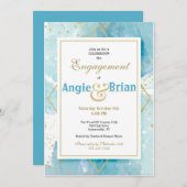 Einladungen Gold und Türkis (Vorne/Hinten)