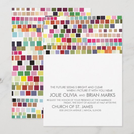 Einladungen | Hochzeit | Farbbasar (Vorne/Hinten)