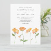 Einladungen Hochzeiten Wasserfarben Orangenpfeife (Stehend Vorderseite)