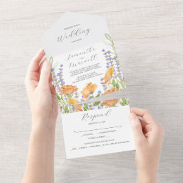 Einladungen Hochzeiten Wasserfarben-Wildblumen