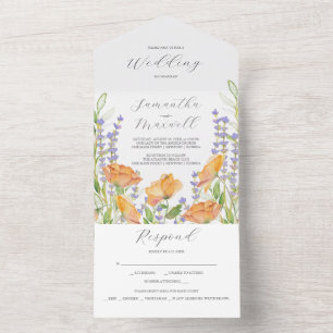 Einladungen Hochzeiten Wasserfarben-Wildblumen