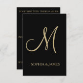 Einladungen Hochzeitsgold schwarz Anpassen Monogra (Vorne/Hinten)