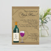 Einladungen im Freien, Weinthema (Stehend Vorderseite)