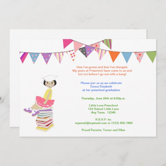 Einladungen im Vorschul- oder Kindergarten (Vorne/Hinten)